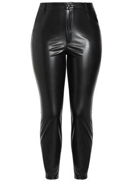 Evans Black Faux Leather Skinny Pants